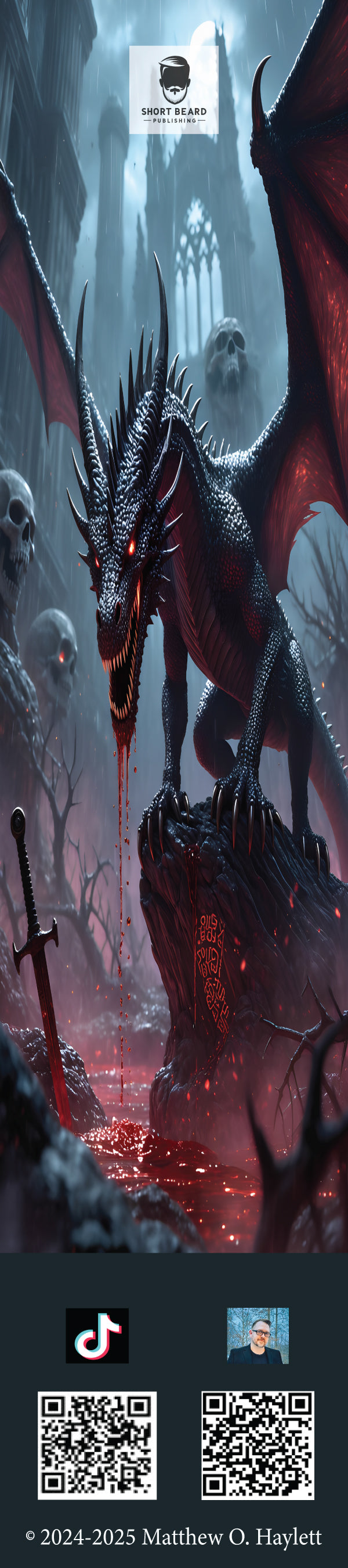 Blood Dragon 2 Bookmark — 2" x 9" Premium Cardstock, Gloss-Coated with Colored Tassel by Short Beard Publishing