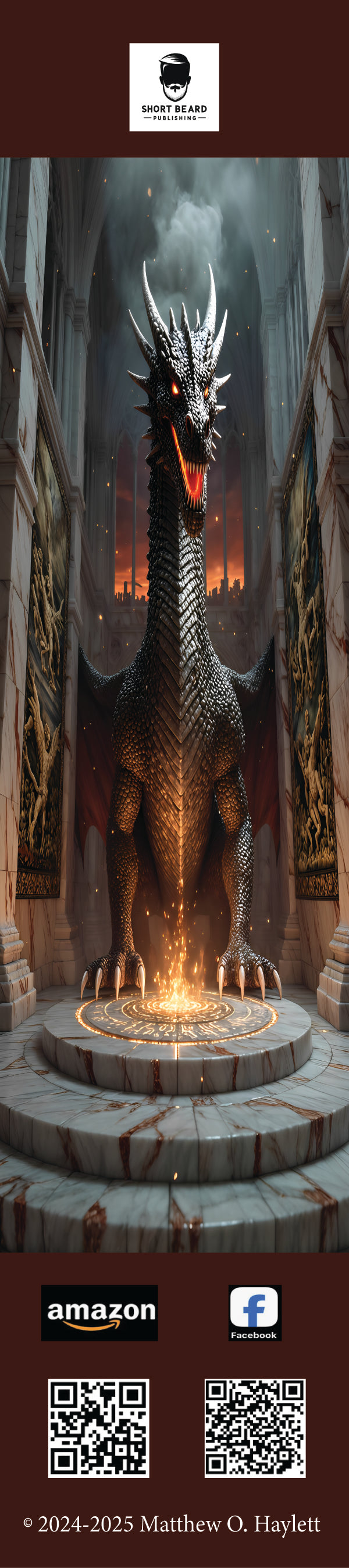 Fire Dragon Bookmark (V2)— 2" x 9" Premium Cardstock, Gloss-Coated with Colored Tassel by Short Beard Publishing