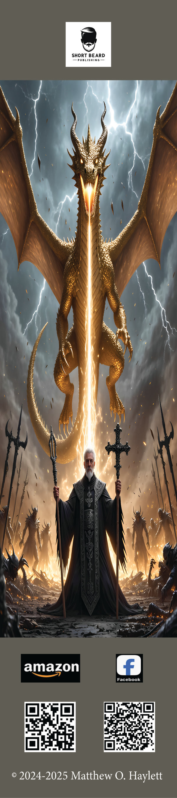 Holy Divine Dragon Bookmark (V3) — 2" x 9" Premium Cardstock, Gloss-Coated with Colored Tassel by Short Beard Publishing