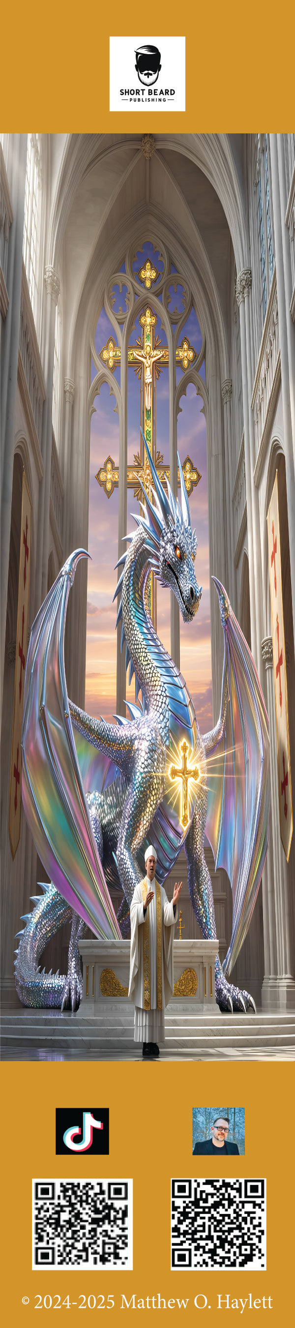 Holy Divine Dragon Bookmark (V4) — 2" x 9" Premium Cardstock, Gloss-Coated with Colored Tassel by Short Beard Publishing