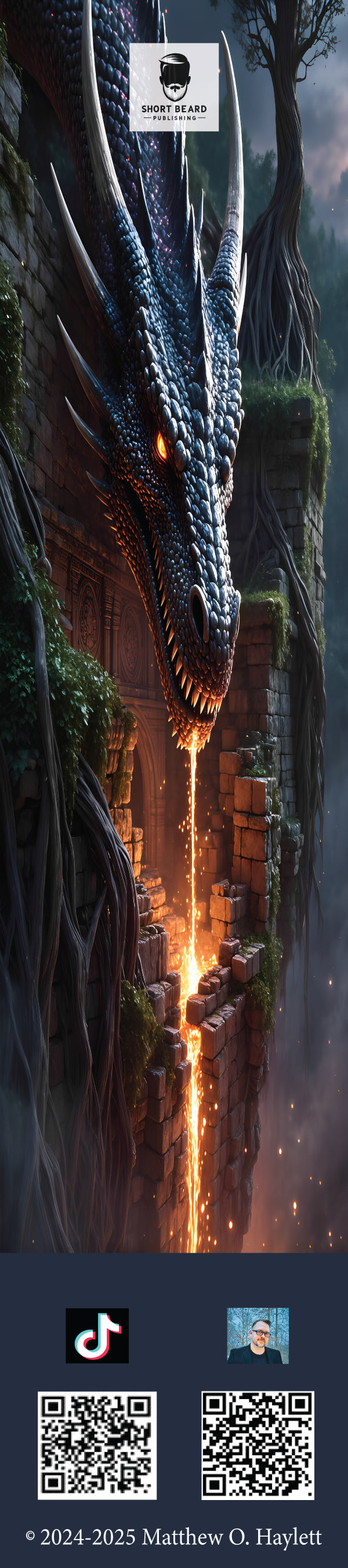 Shadow Dragon Bookmark — 2" x 9" Premium Cardstock, Gloss-Coated with Colored Tassel by Short Beard Publishing