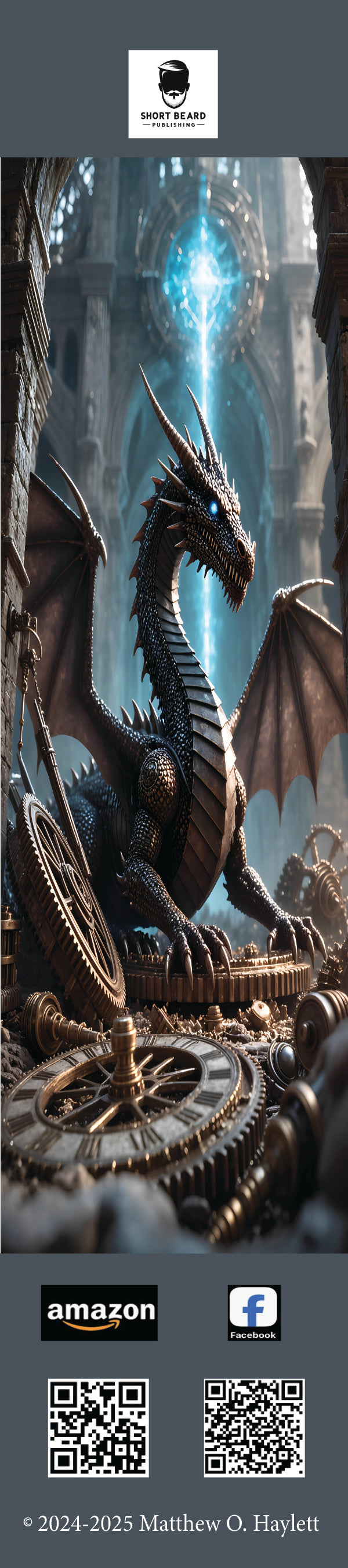 Time Dragon Bookmark (V4) — 2" x 9" Premium Cardstock, Gloss-Coated with Colored Tassel by Short Beard Publishing