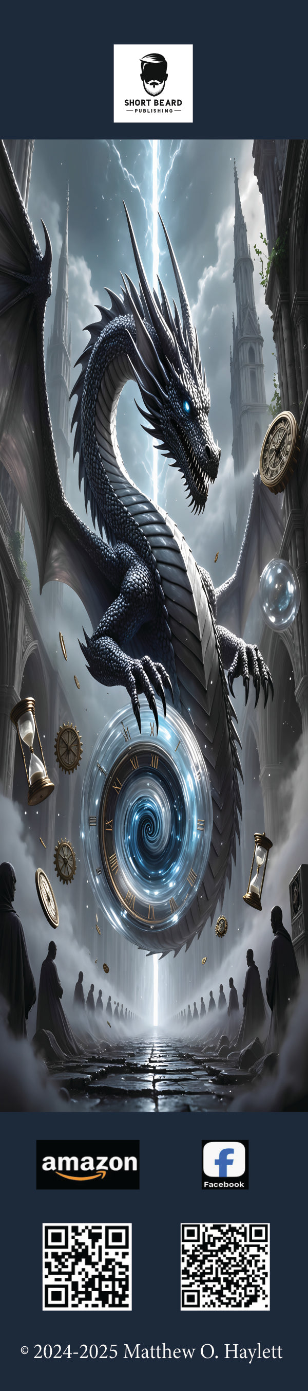 Time Dragon Bookmark — 2" x 9" Premium Cardstock, Gloss-Coated with Colored Tassel by Short Beard Publishing