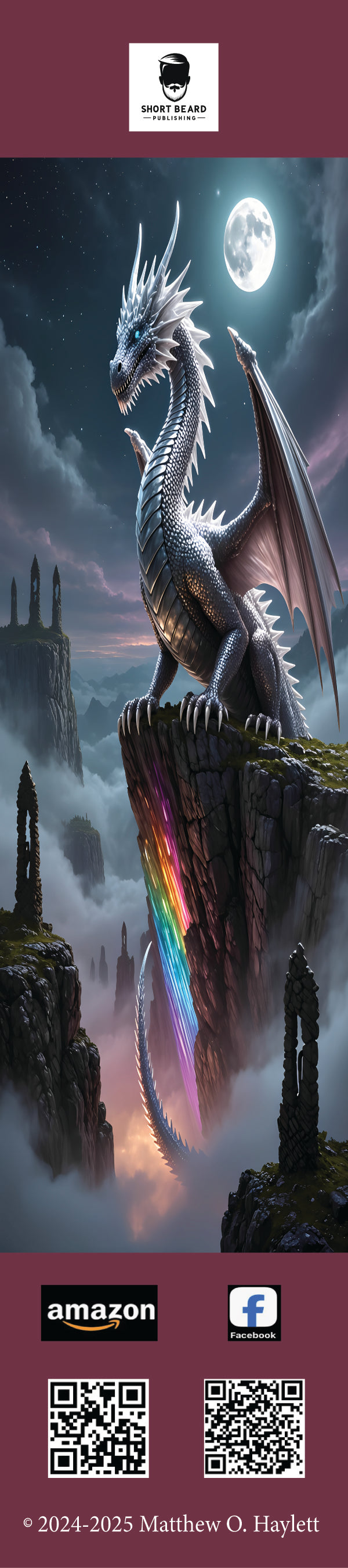 Crystal Dragon Bookmark — 2" x 9" Premium Cardstock, Gloss-Coated with Colored Tassel by Short Beard Publishing