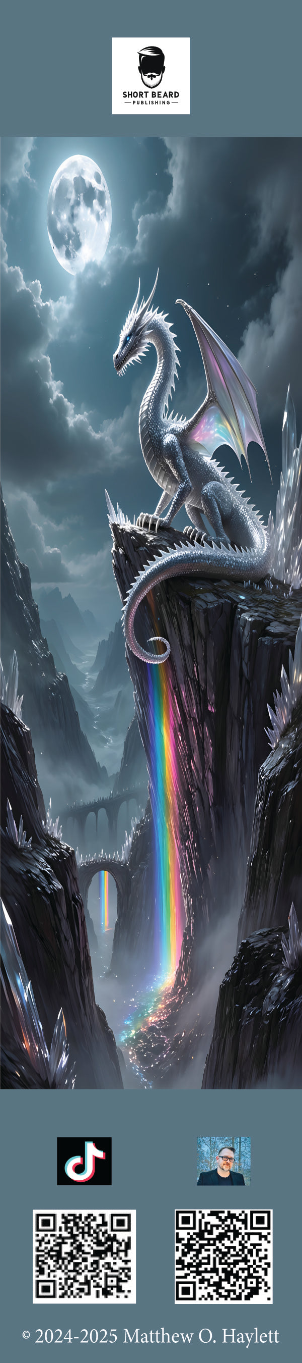 Crystal Dragon Bookmark — 2" x 9" Premium Cardstock, Gloss-Coated with Colored Tassel by Short Beard Publishing