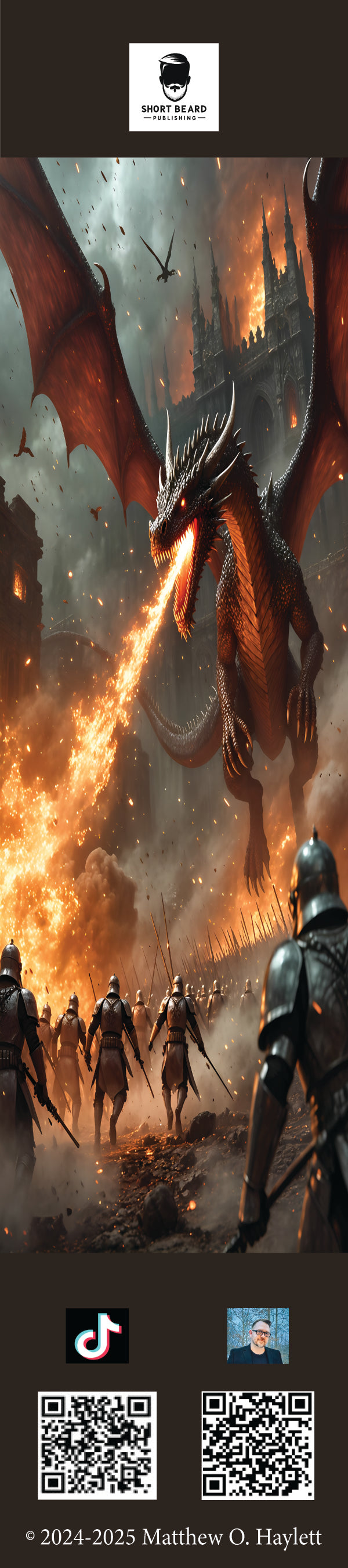 Fire Dragon Bookmark — 2" x 9" Premium Cardstock, Gloss-Coated with Colored Tassel by Short Beard Publishing