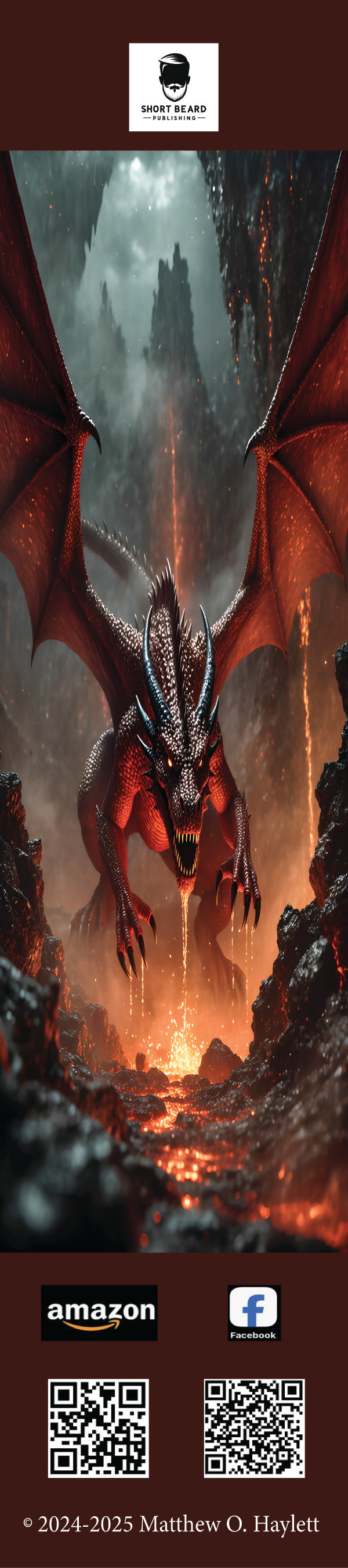 Fire Dragon Bookmark — 2" x 9" Premium Cardstock, Gloss-Coated with Colored Tassel by Short Beard Publishing