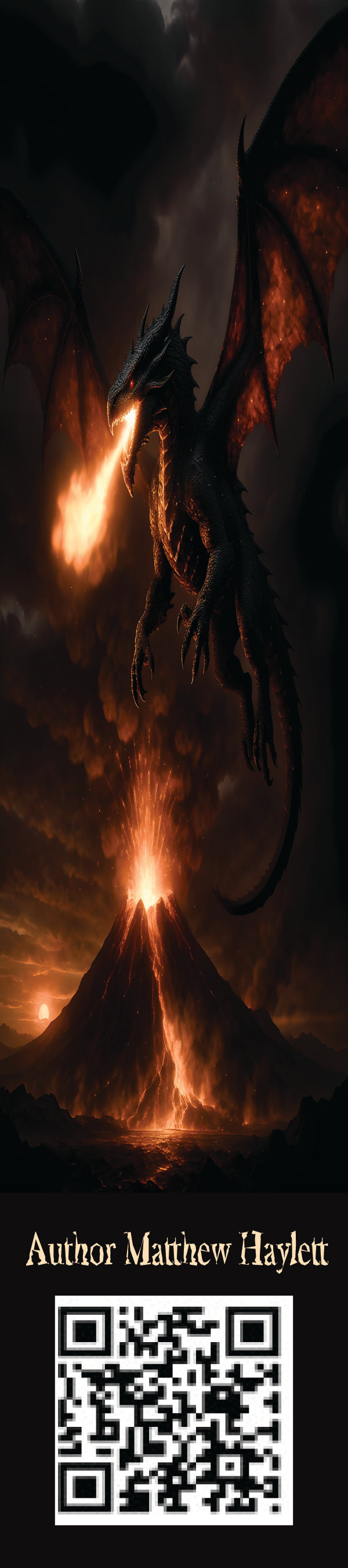 Magma Fire Dragon Bookmark — 2" x 9" Premium Cardstock, Gloss-Coated with Colored Tassel by Short Beard Publishing