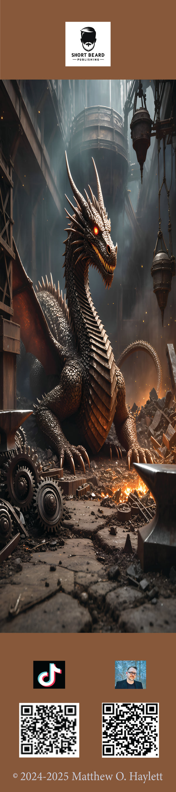 Forge Dragon Bookmark — 2" x 9" Premium Cardstock, Gloss-Coated with Colored Tassel by Short Beard Publishing