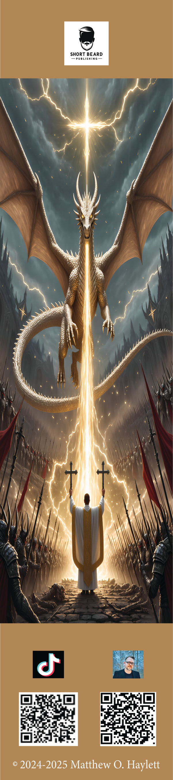 Holy Divine Dragon Bookmark (V3) — 2" x 9" Premium Cardstock, Gloss-Coated with Colored Tassel by Short Beard Publishing