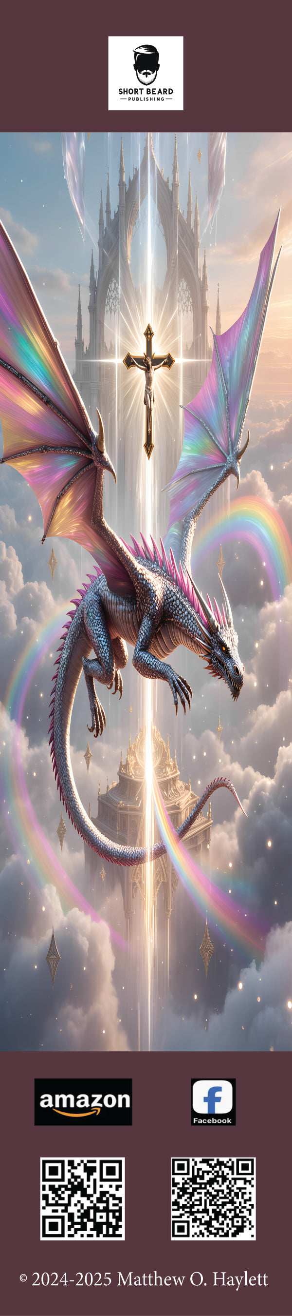 Holy Divine Dragon Bookmark (V4) — 2" x 9" Premium Cardstock, Gloss-Coated with Colored Tassel by Short Beard Publishing