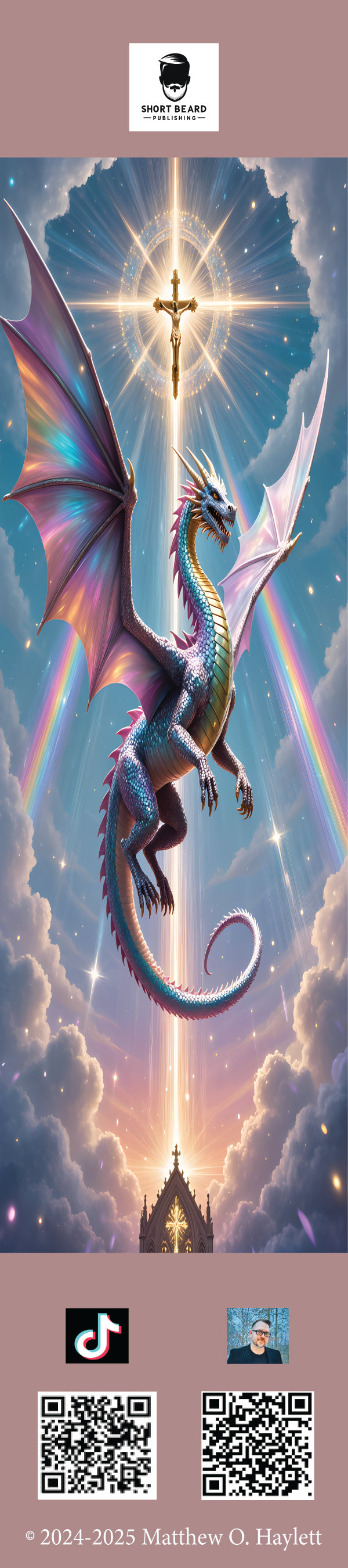 Holy Divine Dragon Bookmark — 2" x 9" Premium Cardstock, Gloss-Coated with Colored Tassel by Short Beard Publishing