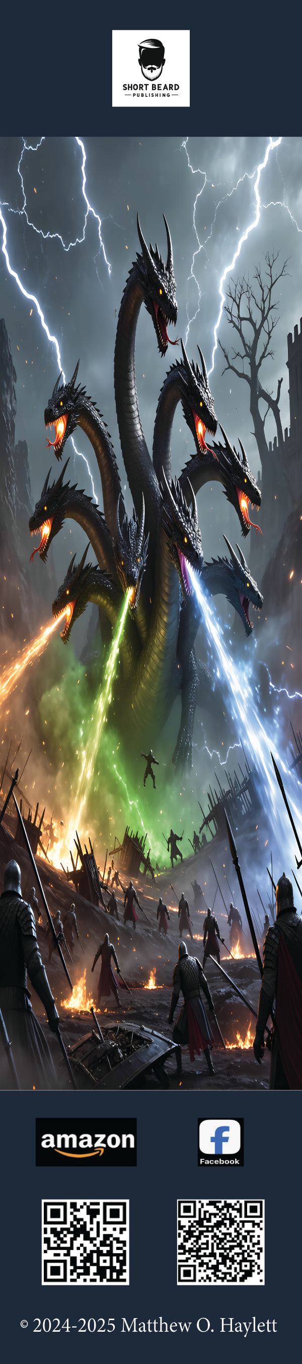 Hydra Dragon Bookmark — 2" x 9" Premium Cardstock, Gloss-Coated with Colored Tassel by Short Beard Publishing