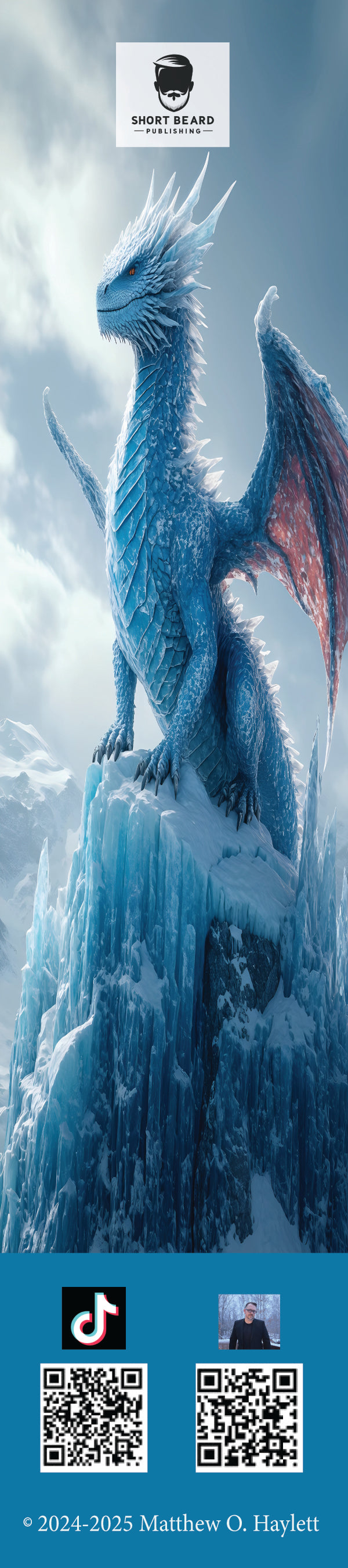 Ice Dragon Bookmark — 2" x 9" Premium Cardstock, Gloss-Coated with Colored Tassel by Short Beard Publishing