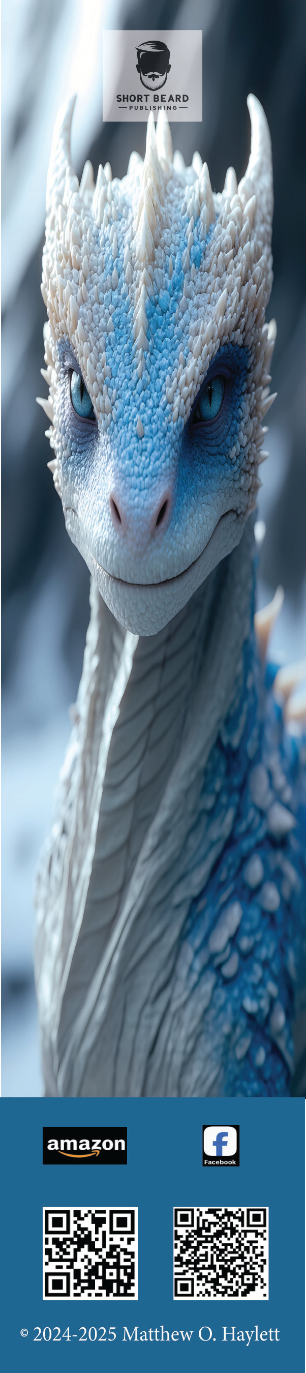 Ice Dragon Bookmark — 2" x 9" Premium Cardstock, Gloss-Coated with Colored Tassel by Short Beard Publishing