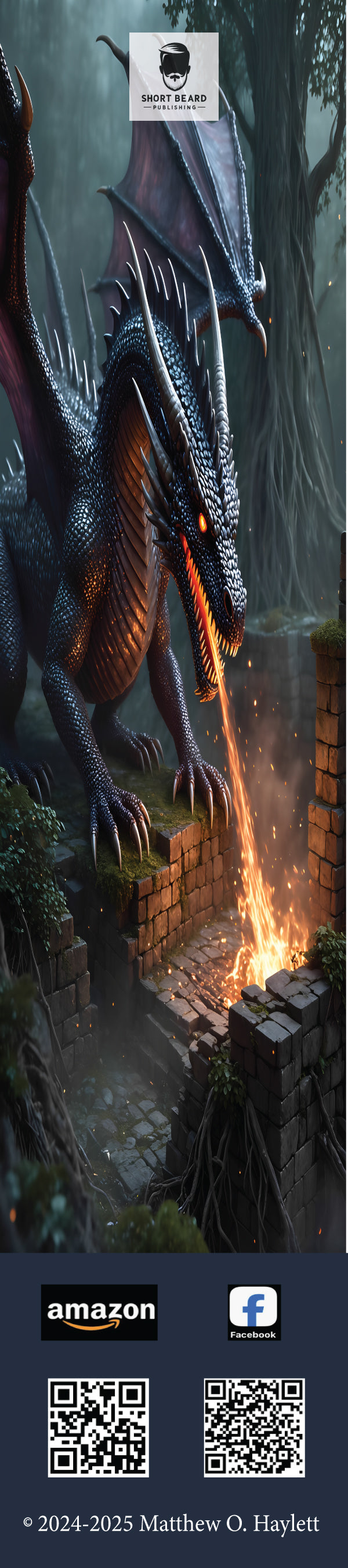 Shadow Dragon Bookmark — 2" x 9" Premium Cardstock, Gloss-Coated with Colored Tassel by Short Beard Publishing