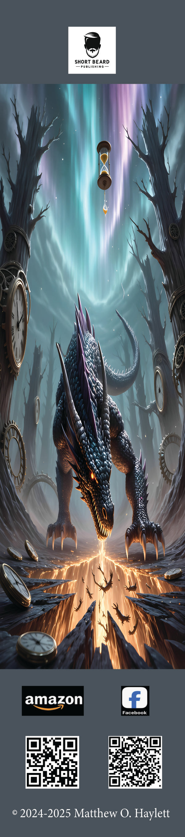 Time Dragon Bookmark (V3) — 2" x 9" Premium Cardstock, Gloss-Coated with Colored Tassel by Short Beard Publishing